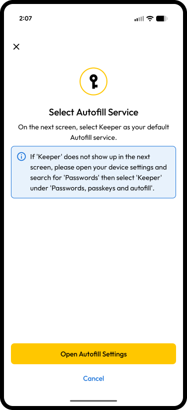 Select Autofill Service